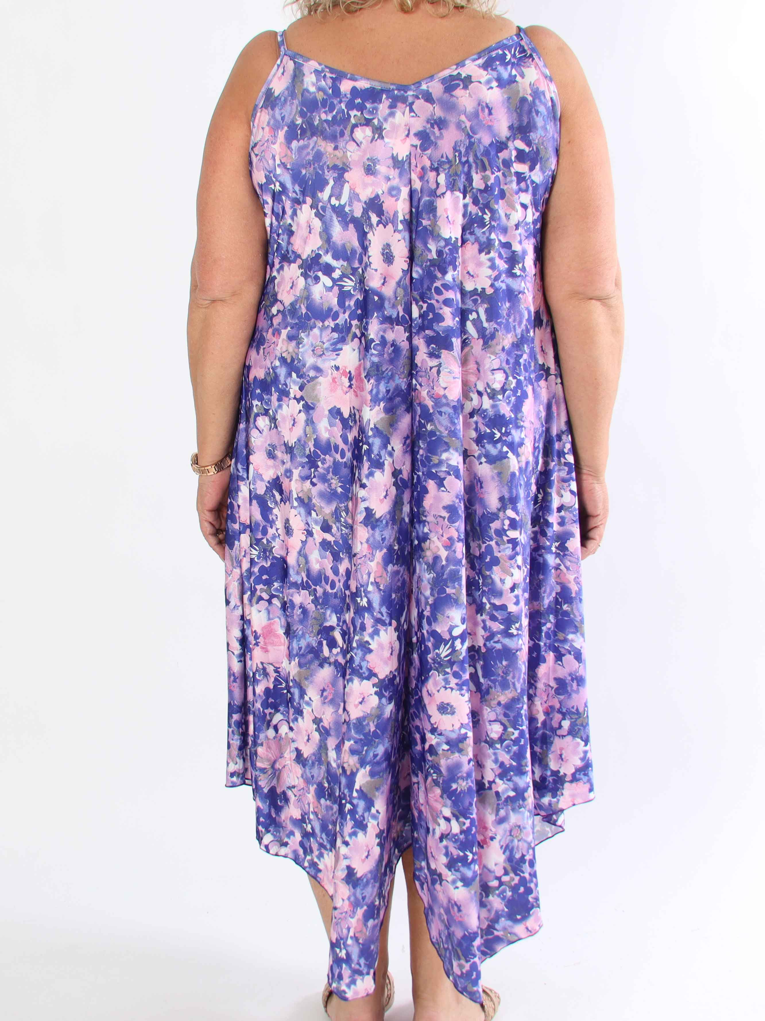 Maisie Flower - Plus size klänning i elastisk ty i blomstermönster